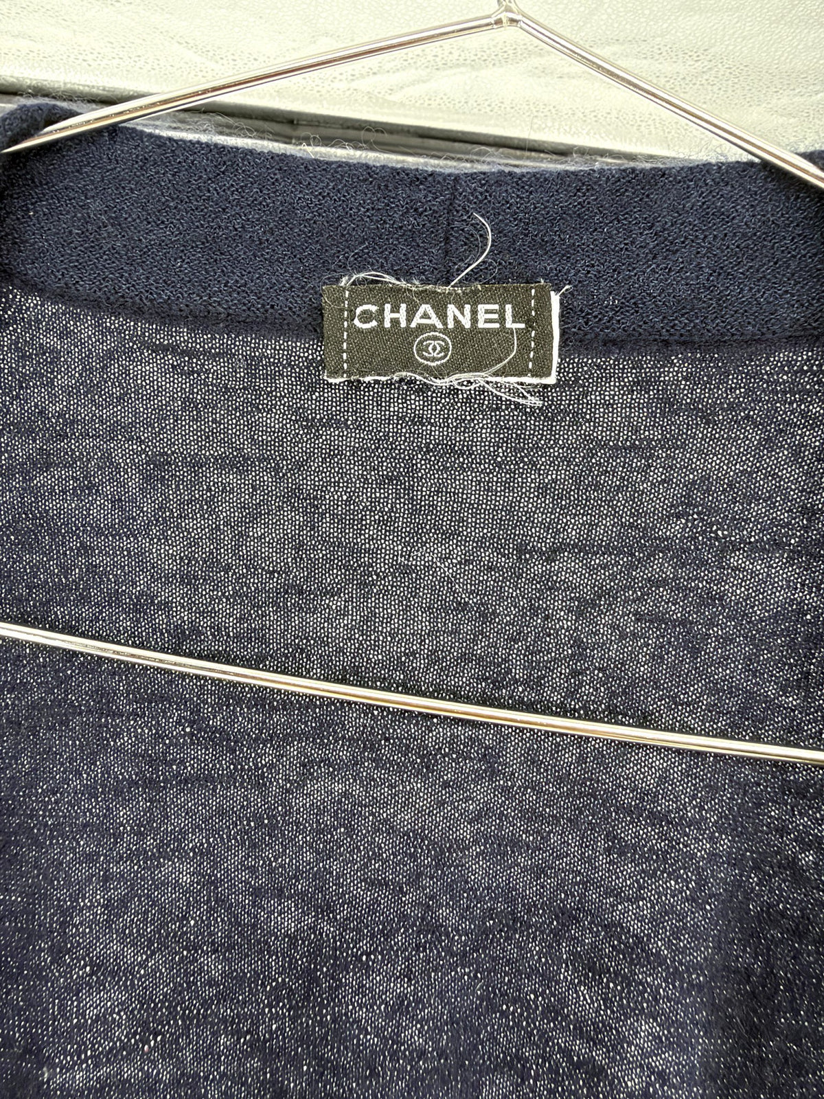 Chanel Blue Cashmere Cardigan Fits XS–S