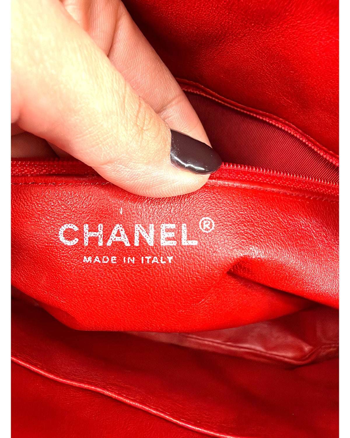 Chanel Quilted Lambskin Bowling Bag Red Chain Shoulder Bag