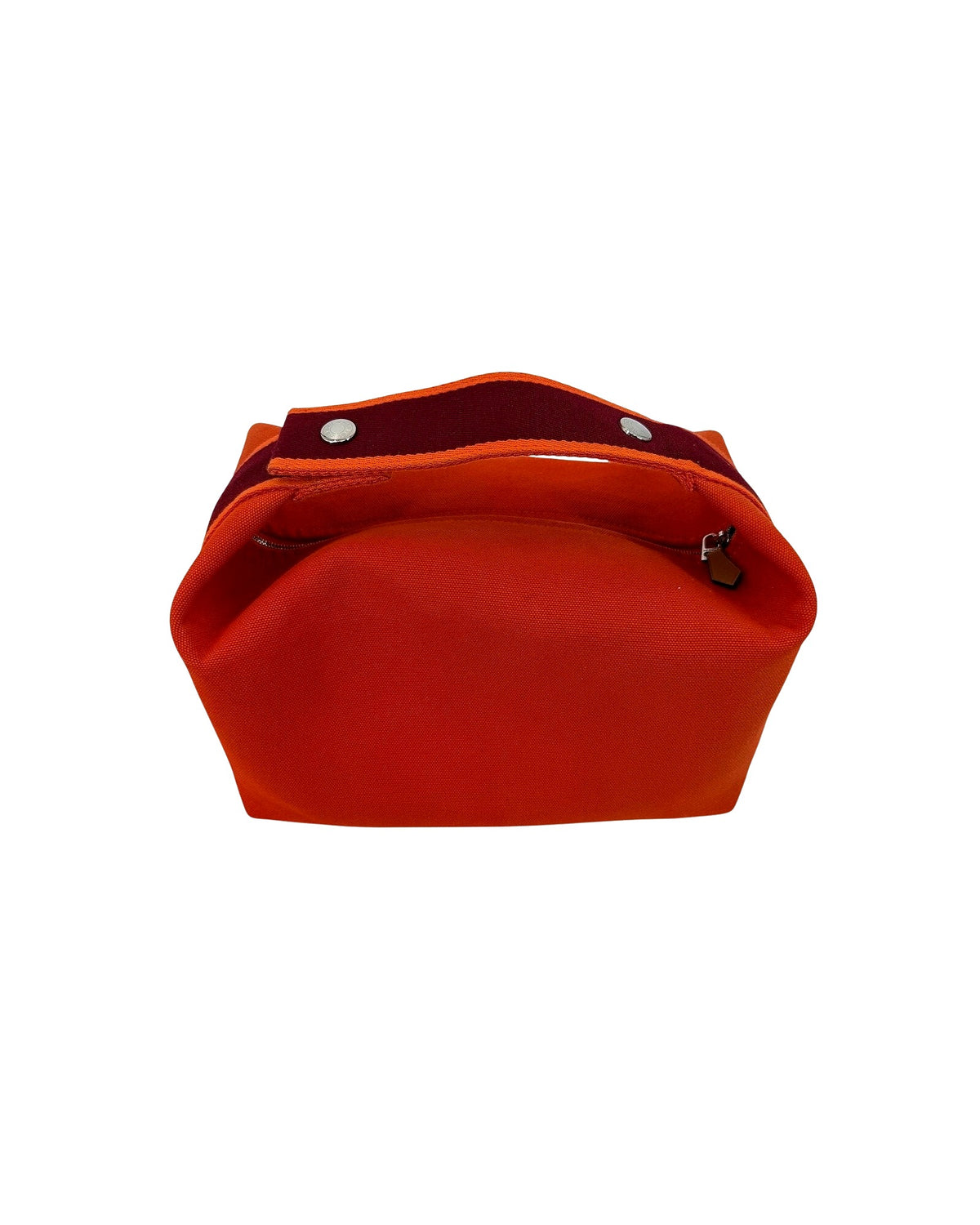 Hermes Bride-a-Brac GM Case Orange Feu Canvas Toiletry Travel Pouch Never Worn