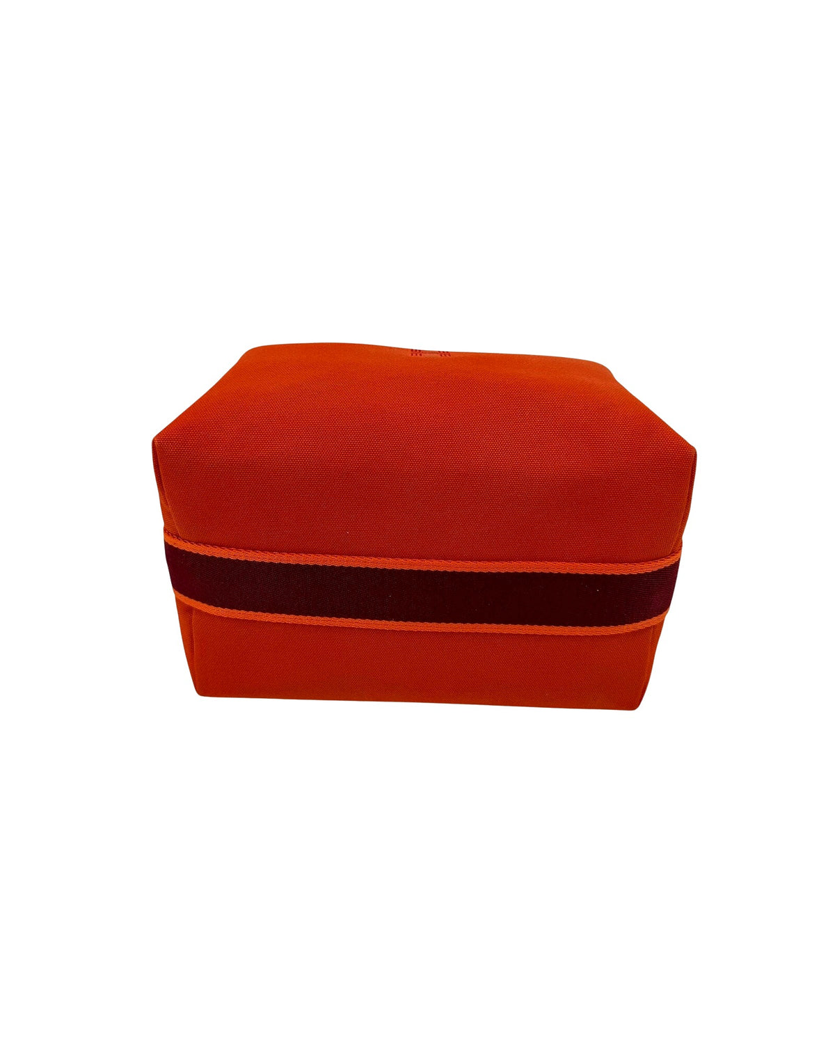 Hermes Bride-a-Brac GM Case Orange Feu Canvas Toiletry Travel Pouch Never Worn