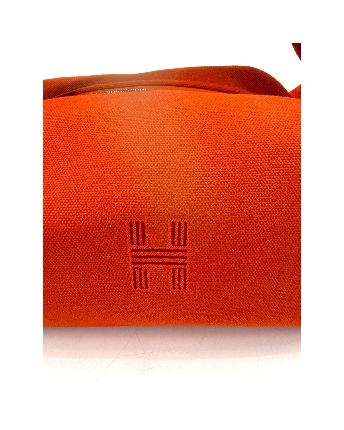 Hermes Bride-a-Brac GM Case Orange Feu Canvas Toiletry Travel Pouch Never Worn