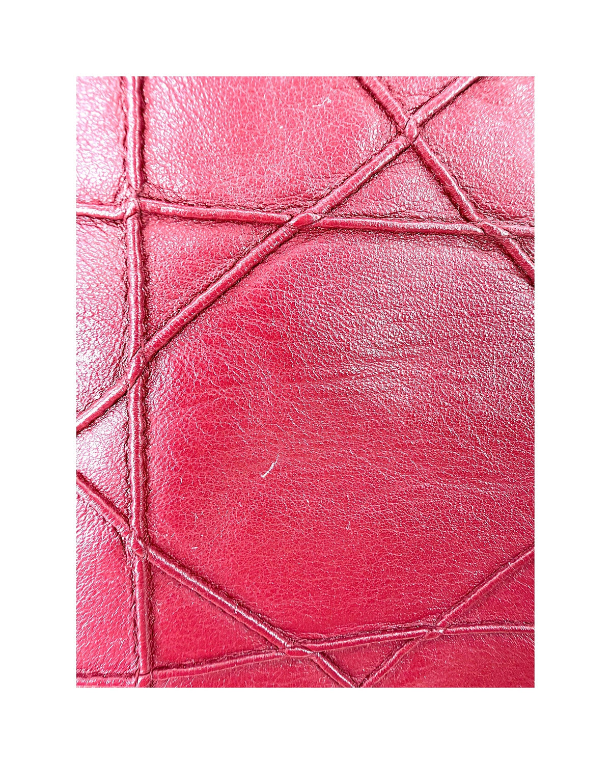 Christian Dior Granville Medium Tote Burgundy Cannage Lambskin Shoulder Strap