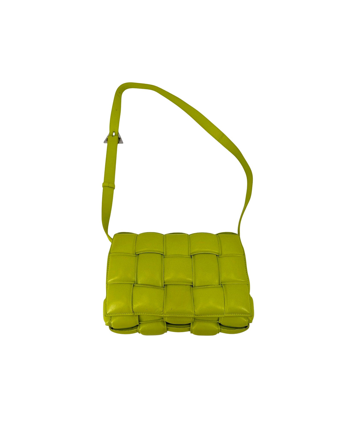 Bottega Veneta Padded Cassette Crossbody Bag Lime Green Maxi Intrecciato Leather