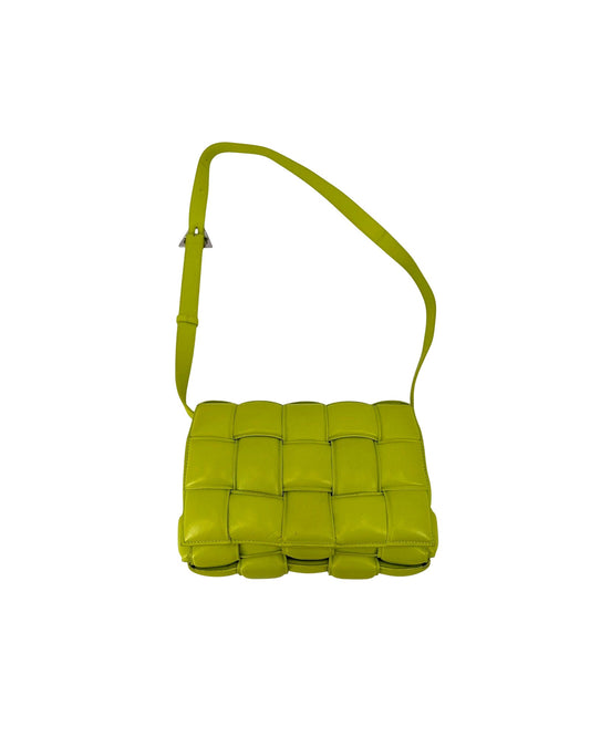 Bottega Veneta Padded Cassette Crossbody Bag Lime Green Maxi Intrecciato Leather