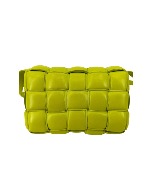 Bottega Veneta Padded Cassette Crossbody Bag Lime Green Maxi Intrecciato Leather