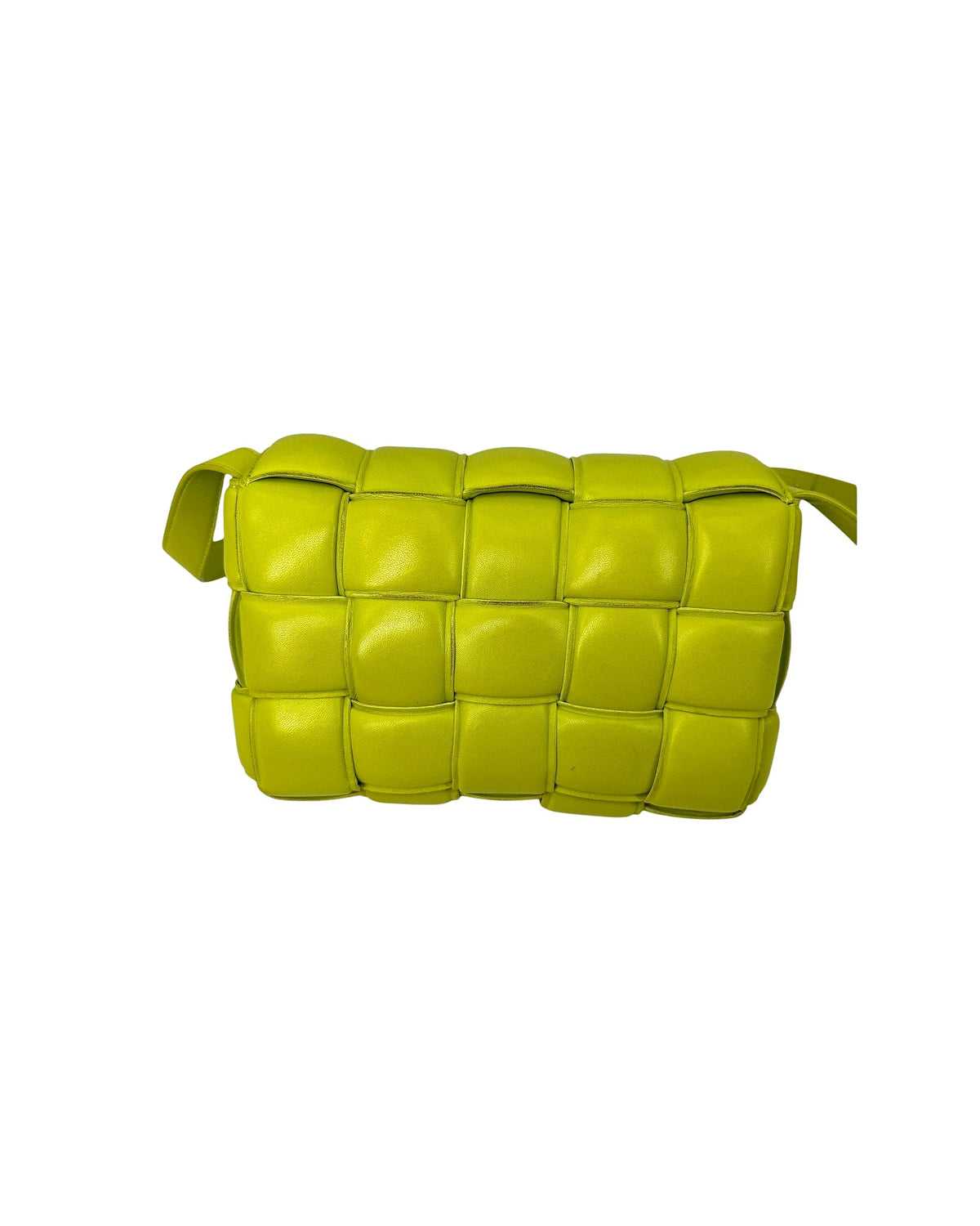 Bottega Veneta Padded Cassette Crossbody Bag Lime Green Maxi Intrecciato Leather
