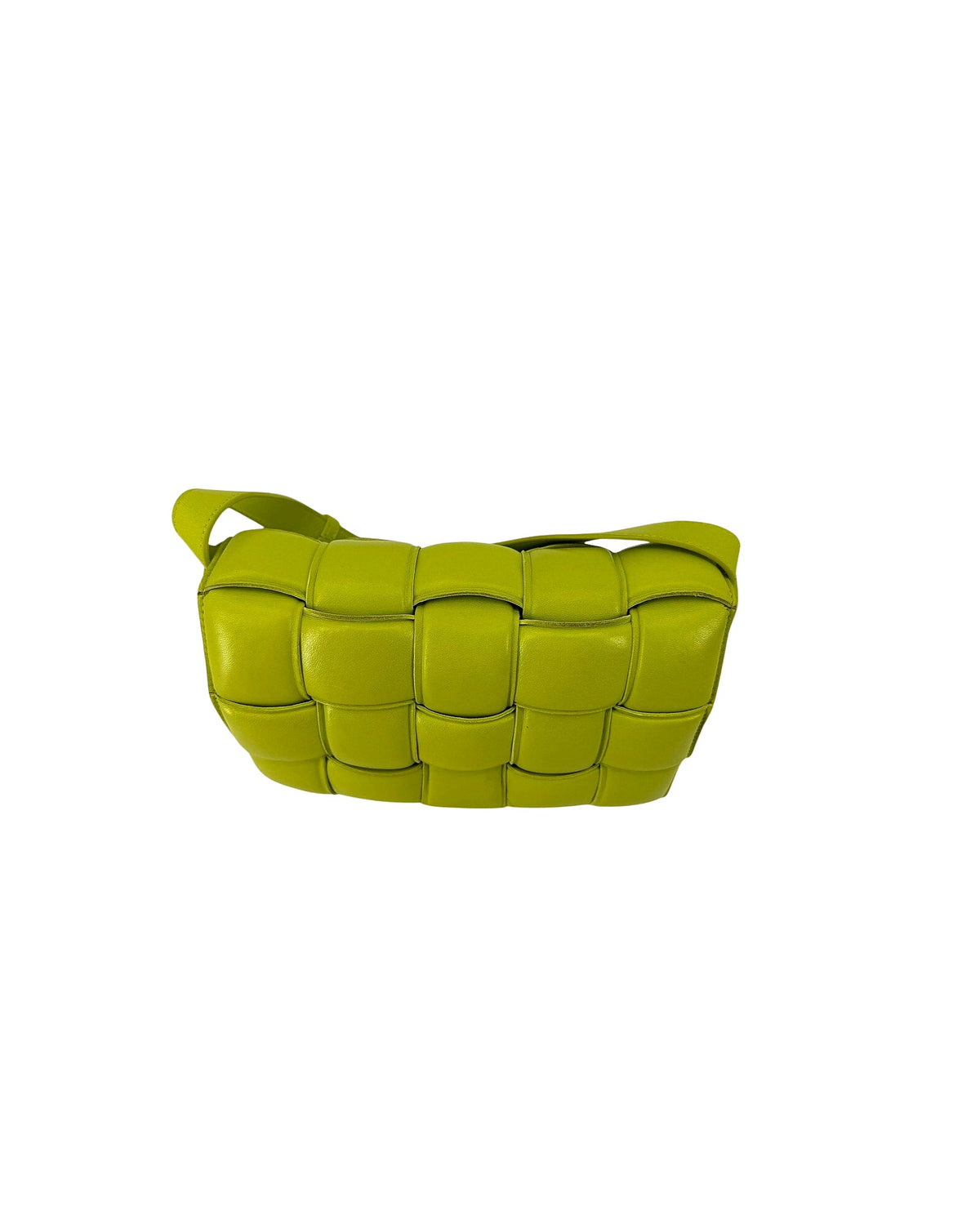 Bottega Veneta Padded Cassette Crossbody Bag Lime Green Maxi Intrecciato Leather