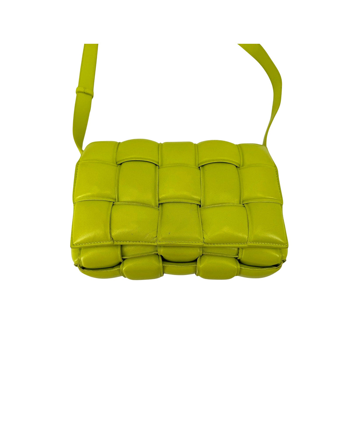 Bottega Veneta Padded Cassette Crossbody Bag Lime Green Maxi Intrecciato Leather