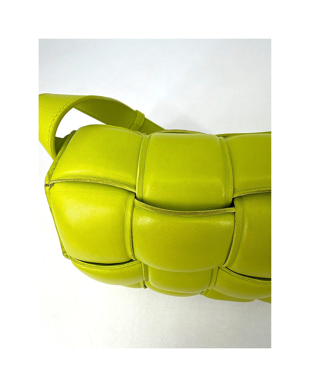 Bottega Veneta Padded Cassette Crossbody Bag Lime Green Maxi Intrecciato Leather