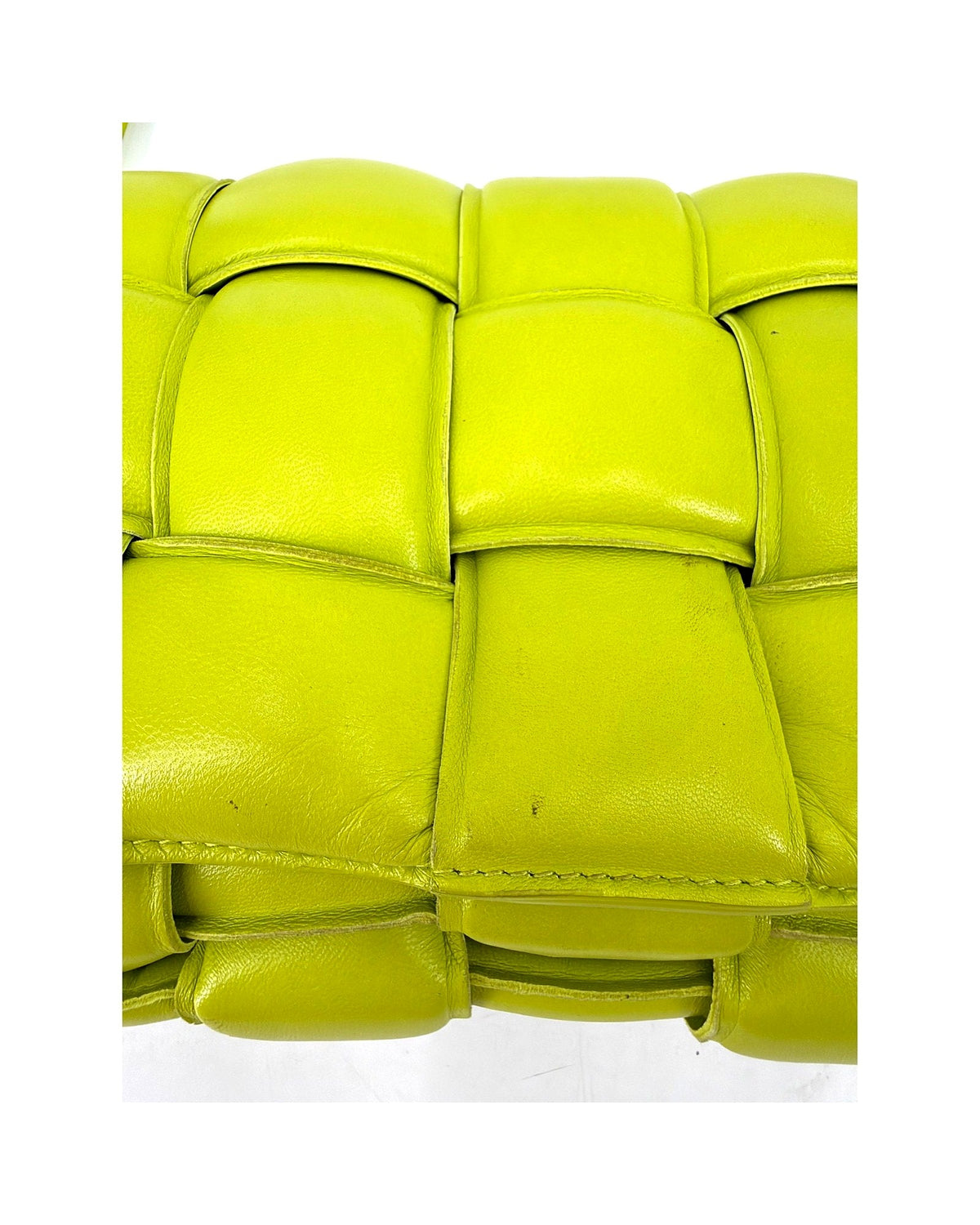 Bottega Veneta Padded Cassette Crossbody Bag Lime Green Maxi Intrecciato Leather