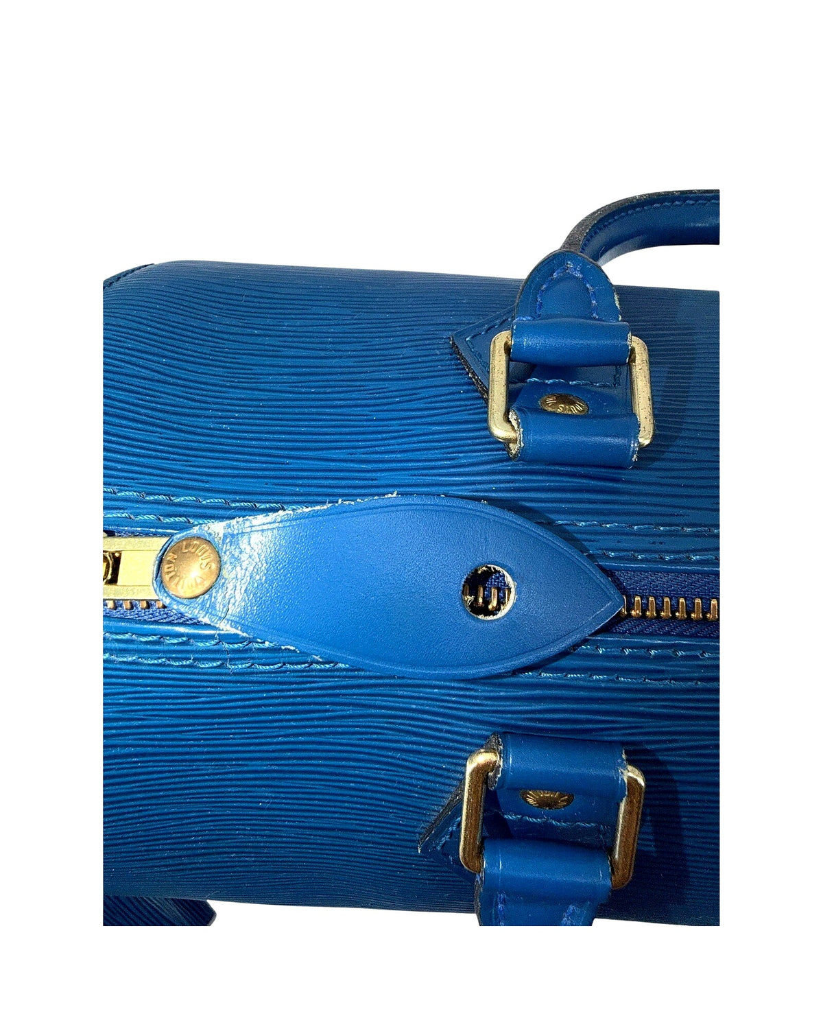 Louis Vuitton Epi Leather Speedy 30 Toledo Blue Top Handle Bag Vintage