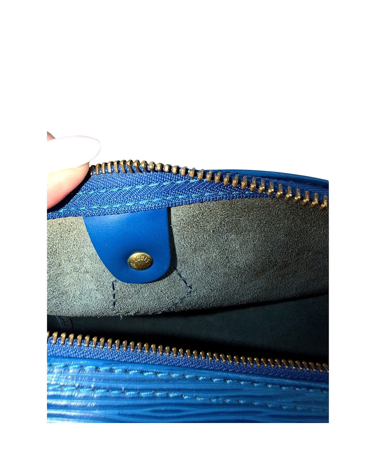 Louis Vuitton Epi Leather Speedy 30 Toledo Blue Top Handle Bag Vintage