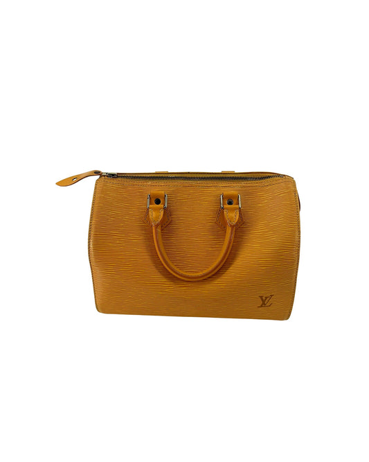 Louis Vuitton Epi Leather Speedy 25 Tassil Yellow Top Handle Bag Vintage