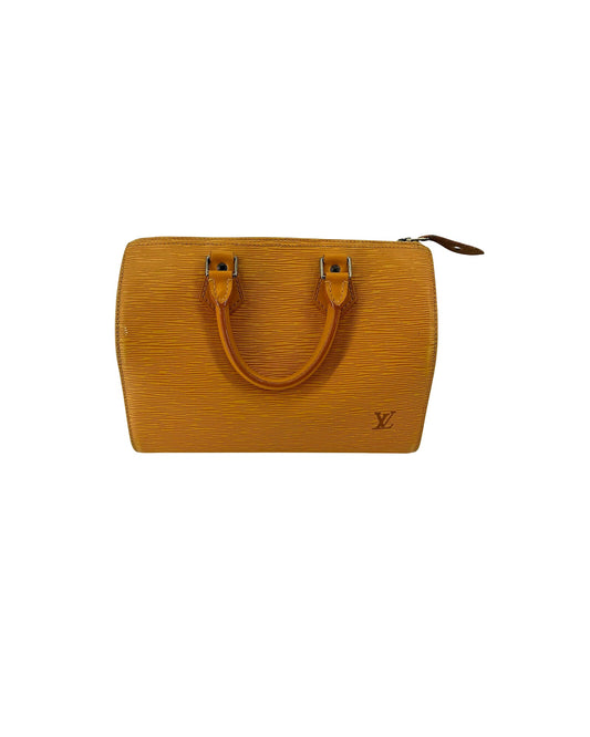 Louis Vuitton Epi Leather Speedy 25 Tassil Yellow Top Handle Bag Vintage