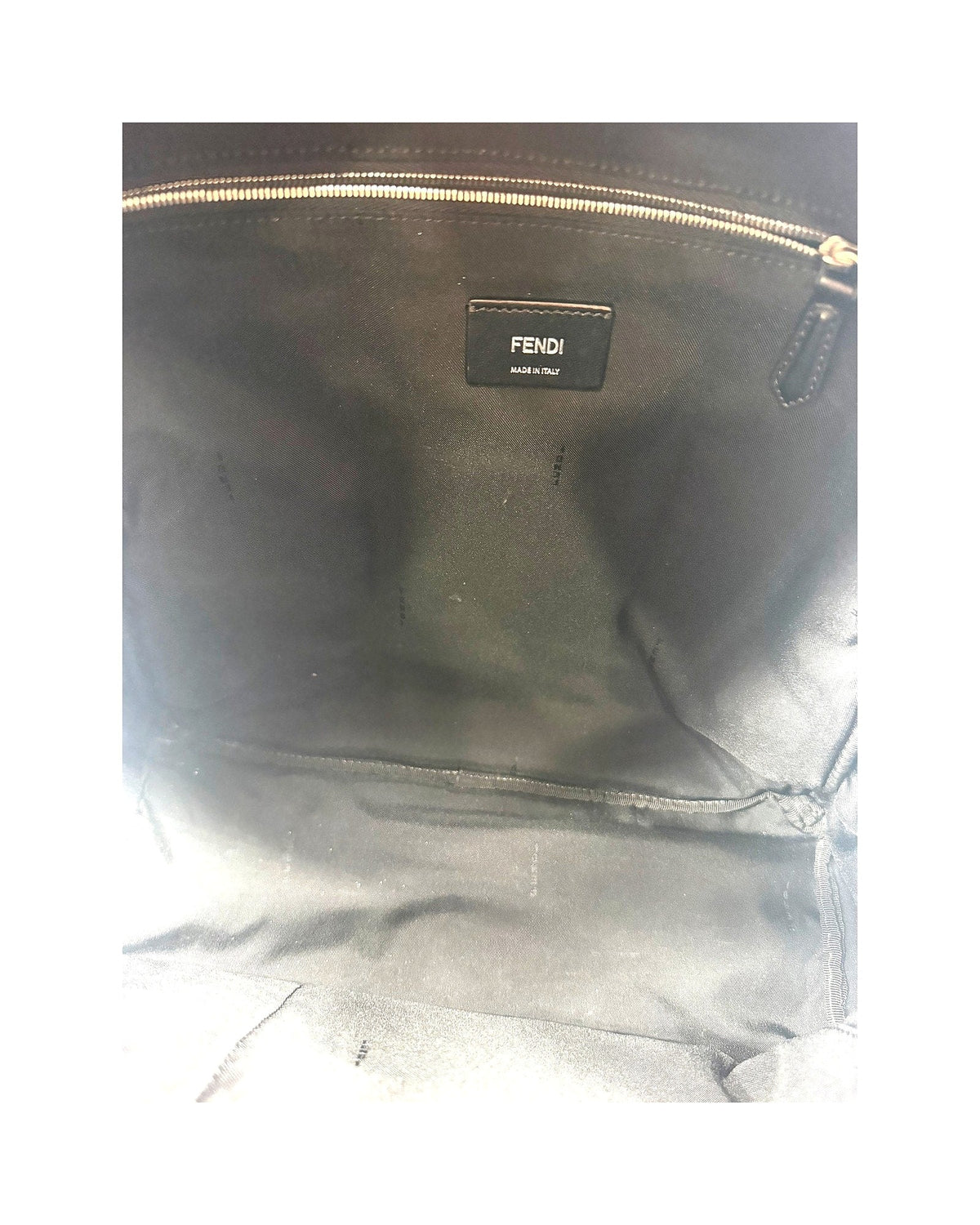 Fendi Bag Bugs Monster Eyes Backpack Black Nylon Leather Yellow Eyes 7VZ012