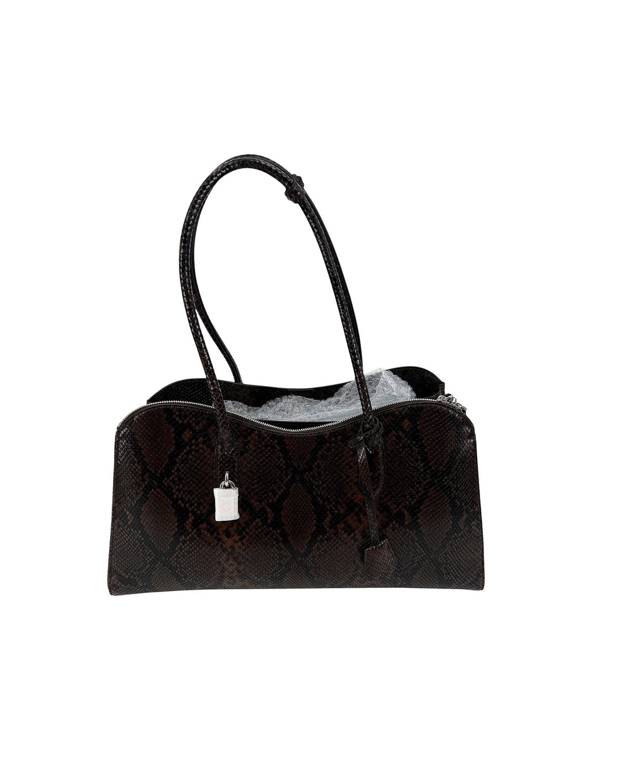 Stella McCartney Ryder Padlock Shoulder Bag Snake Effect Brown Vegan NWT