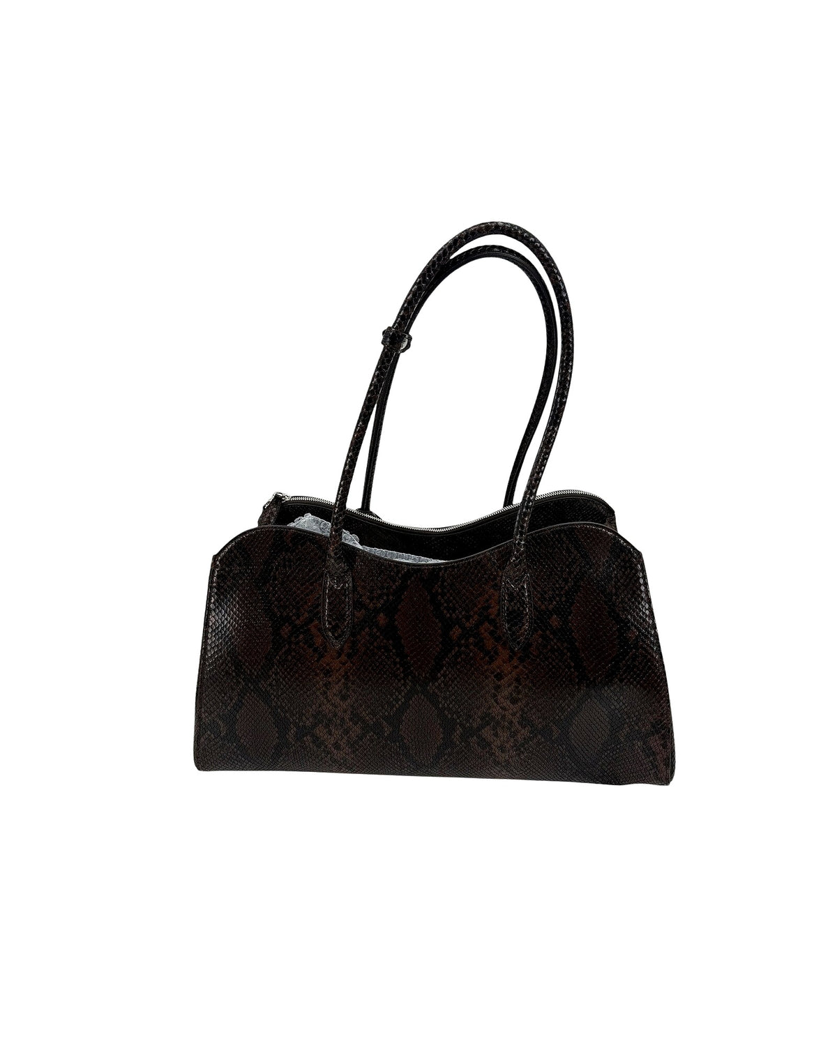 Stella McCartney Ryder Padlock Shoulder Bag Snake Effect Brown Vegan NWT