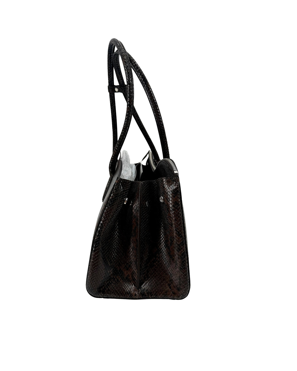 Stella McCartney Ryder Padlock Shoulder Bag Snake Effect Brown Vegan NWT