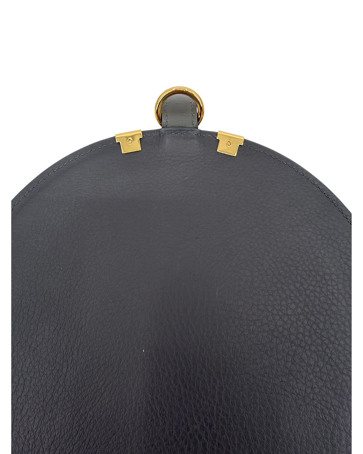 Chloe Marcie Grey Suede Saddle Crossbody Bag Gold Hardware Dust Bag