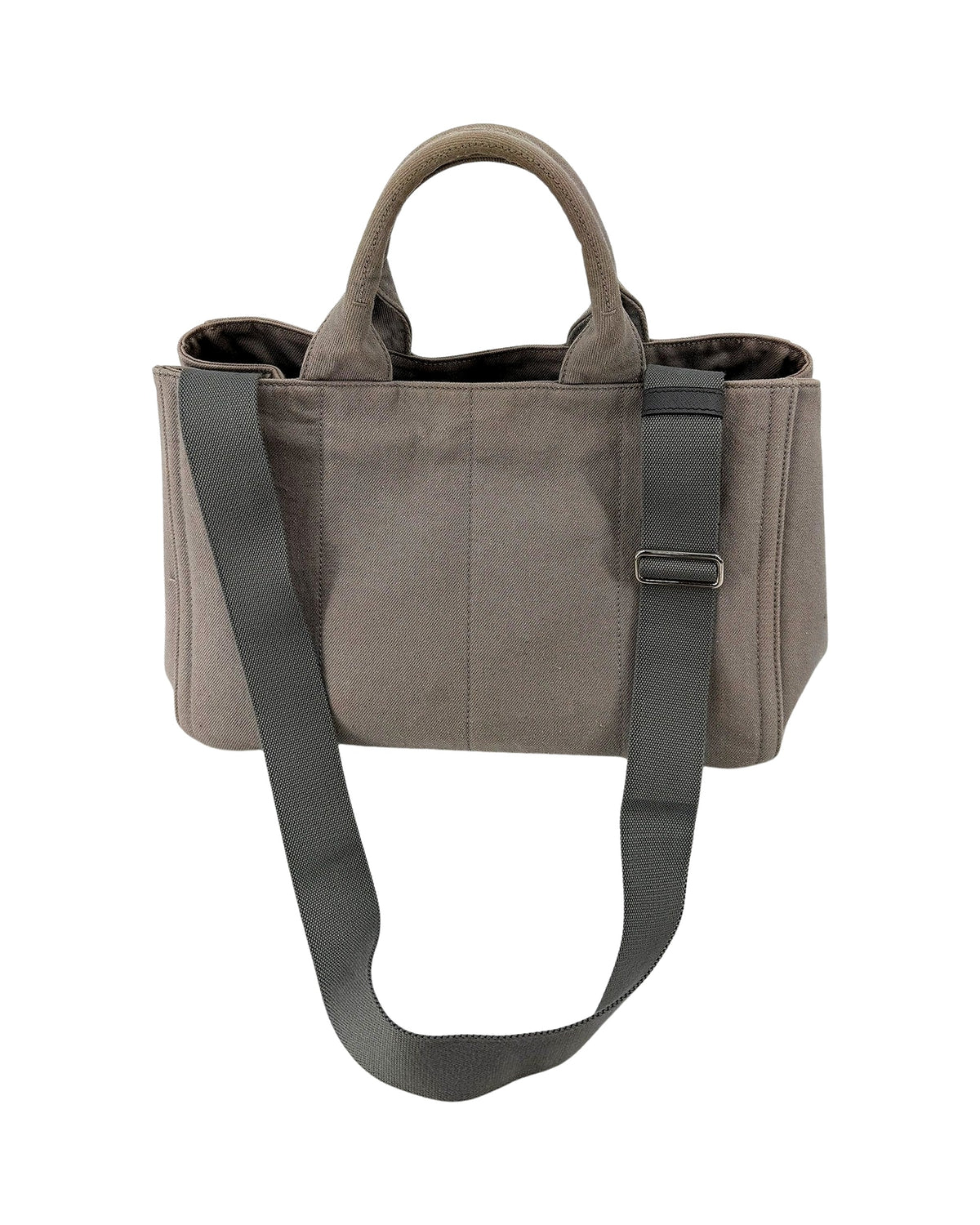 Prada Canapa Studded Crystal Canvas Tote Grey Convertible Shoulder Bag w/ Strap