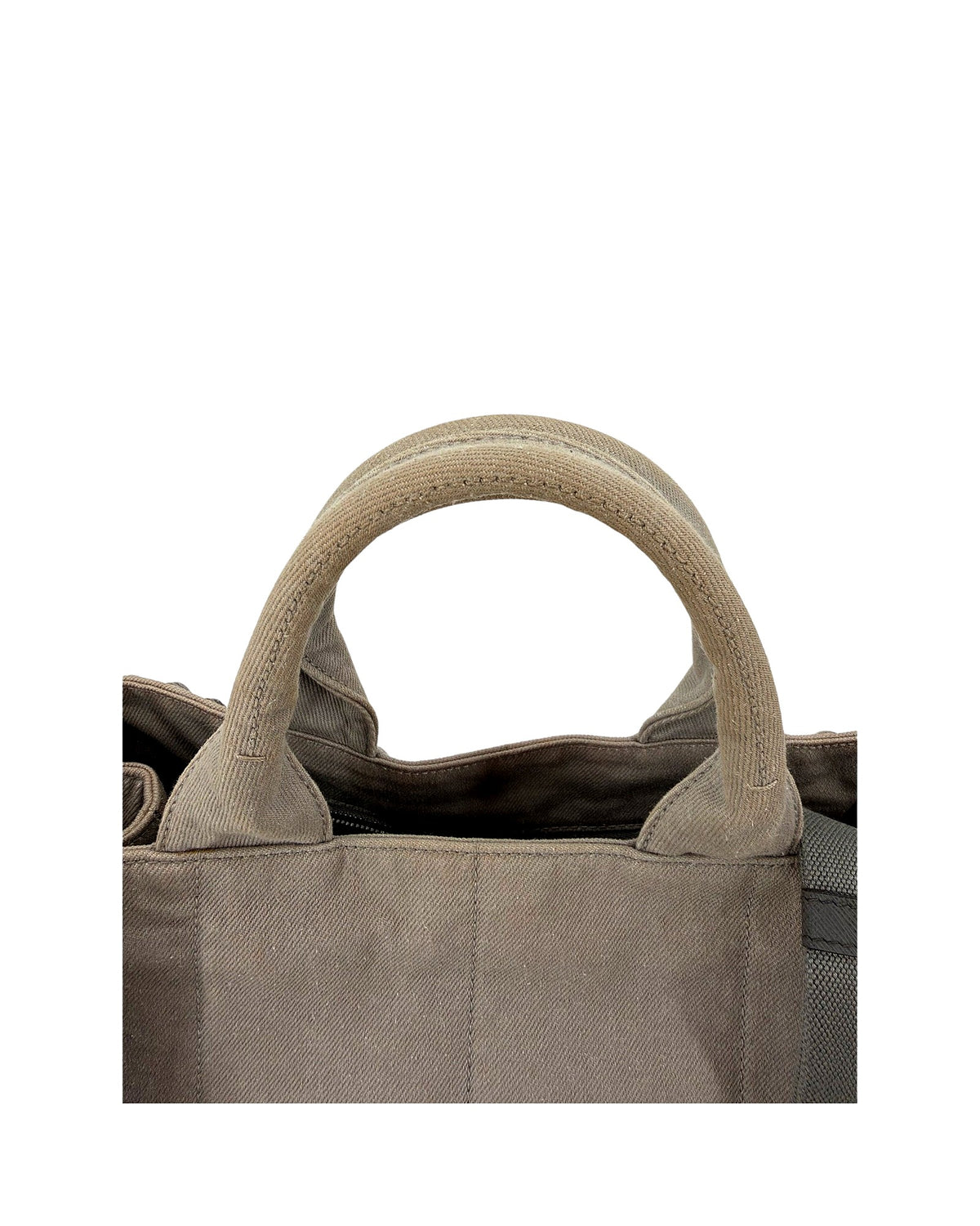 Prada Canapa Studded Crystal Canvas Tote Grey Convertible Shoulder Bag w/ Strap