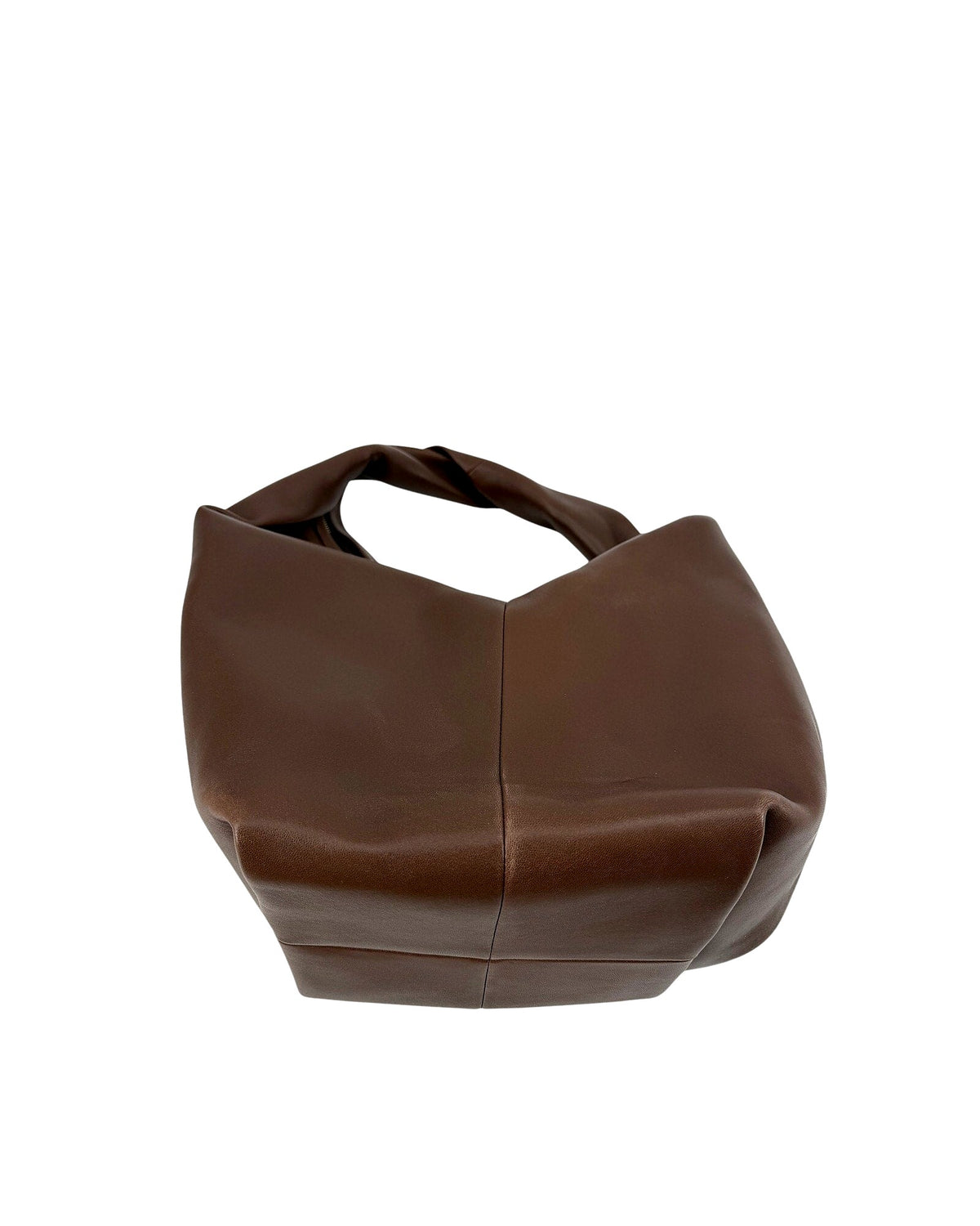 Valentino Garavani Roman Stud Twist Large Hobo Bag Brown Leather Gold Stud