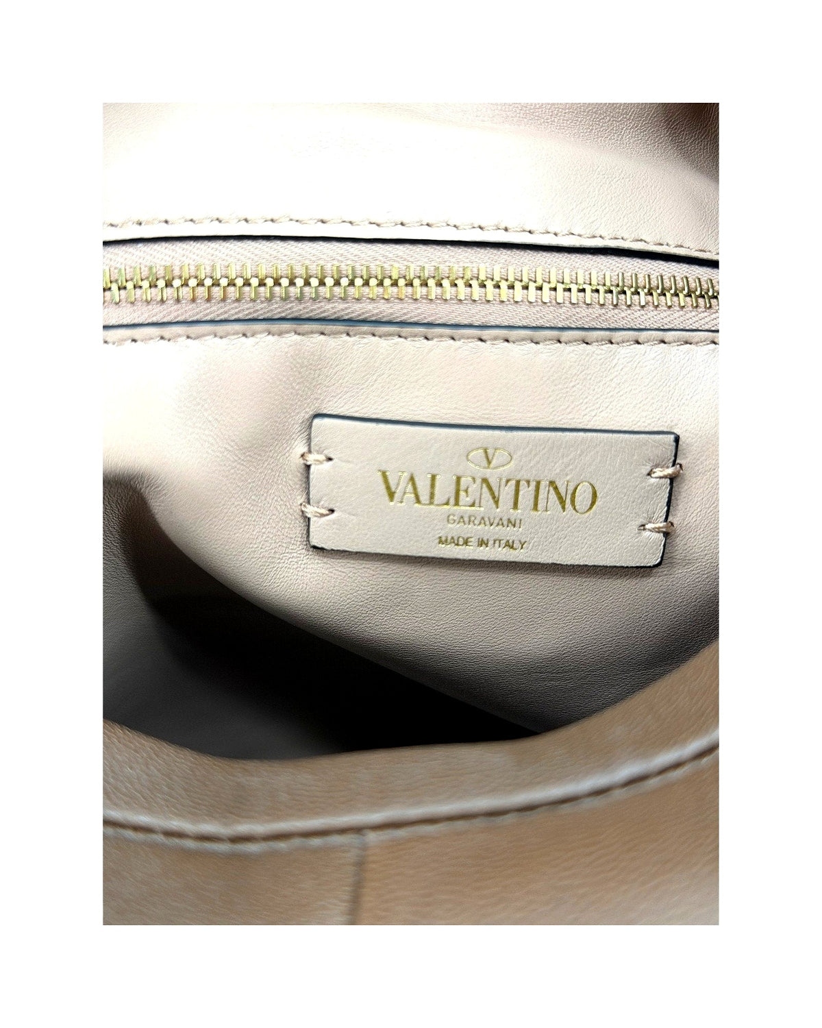 Valentino Garavani Roman Stud Twist Large Hobo Bag Brown Leather Gold Stud
