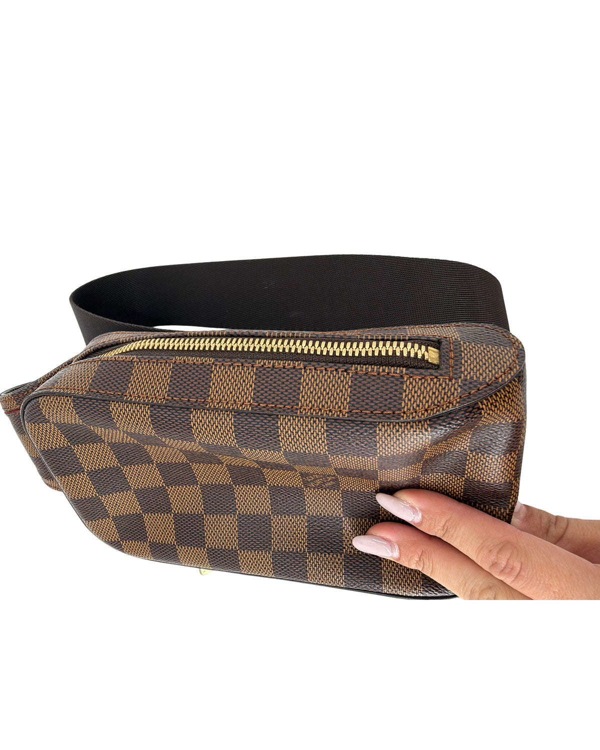 Louis Vuitton Damier Ebene Geronimos Sling Belt Bag Crossbody Made in Spain