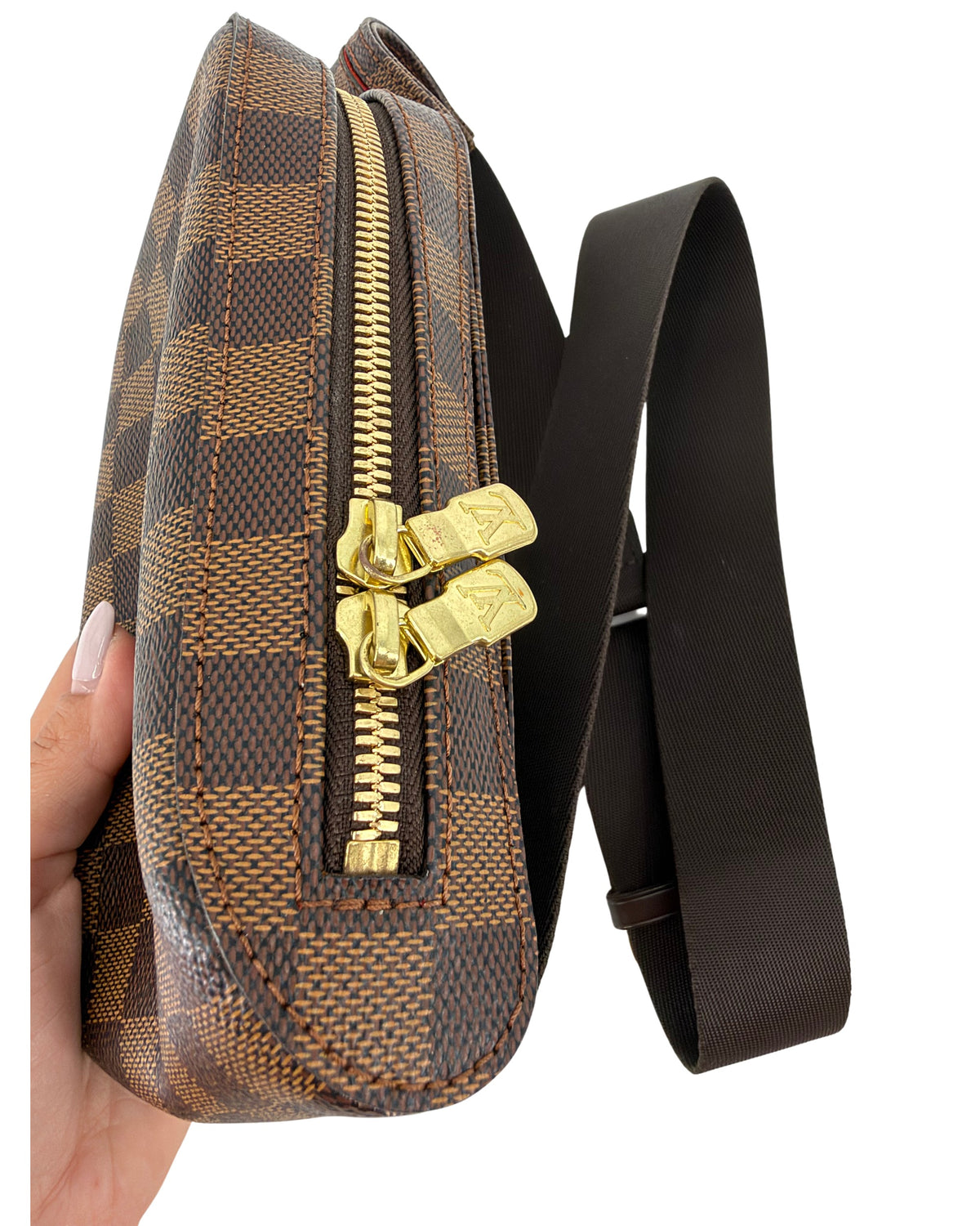 Louis Vuitton Damier Ebene Geronimos Sling Belt Bag Crossbody Made in Spain