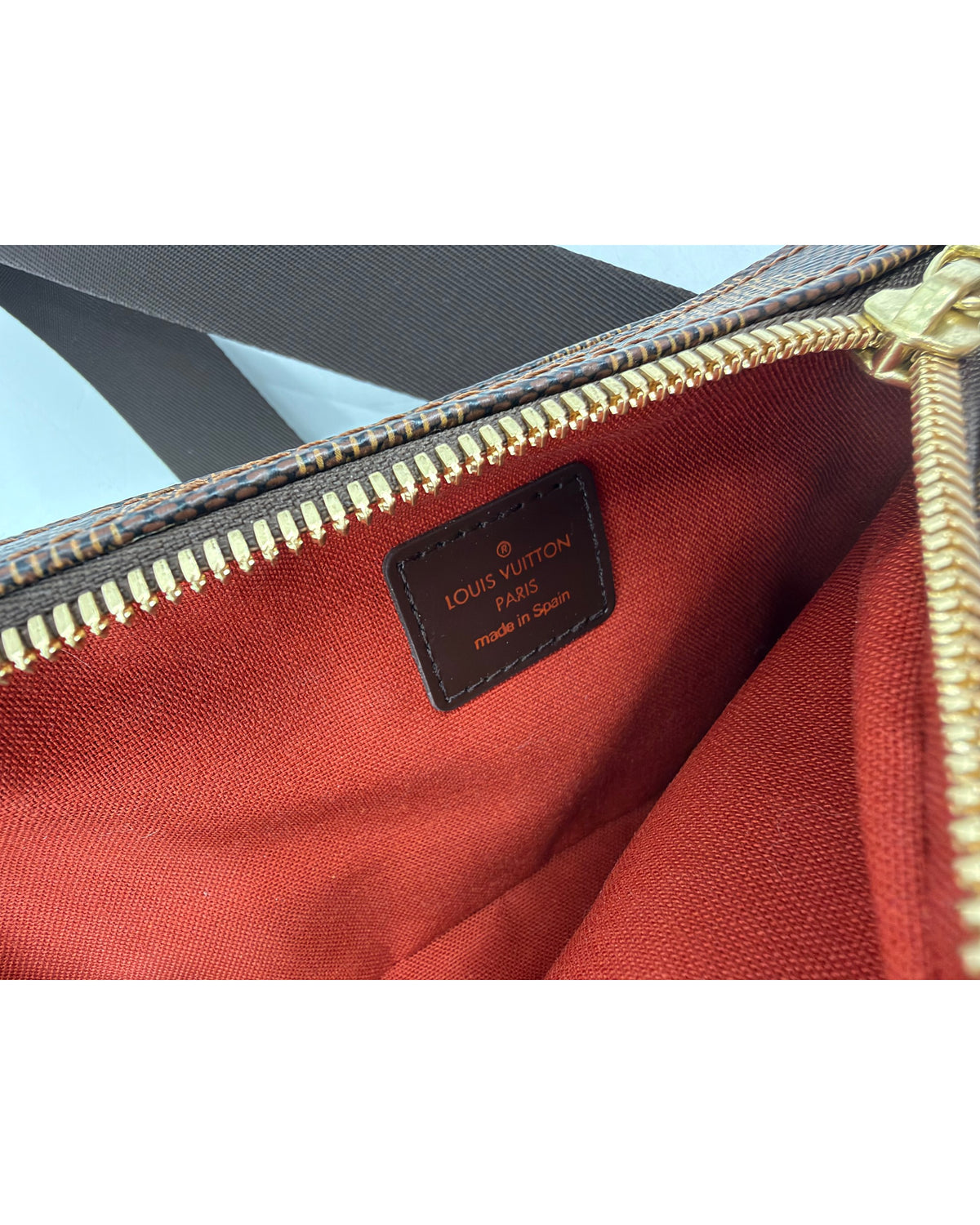 Louis Vuitton Damier Ebene Geronimos Sling Belt Bag Crossbody Made in Spain