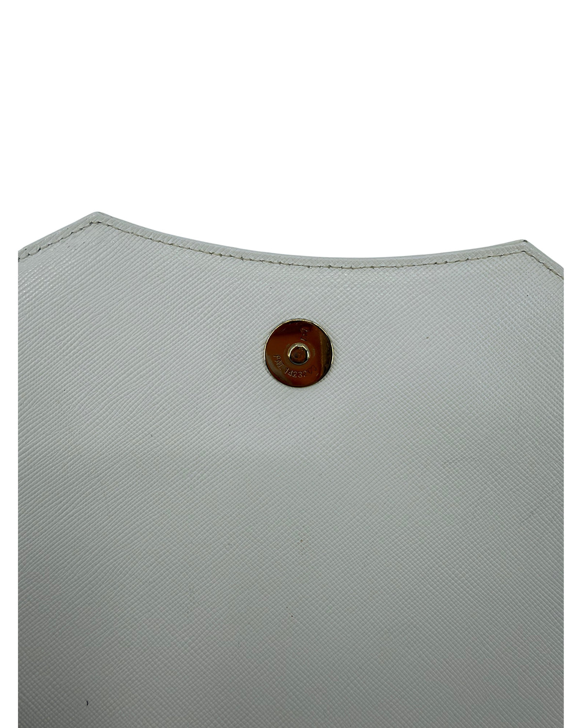 Yves Saint Laurent Vintage White Textured Leather Envelope Clutch YSL Logo