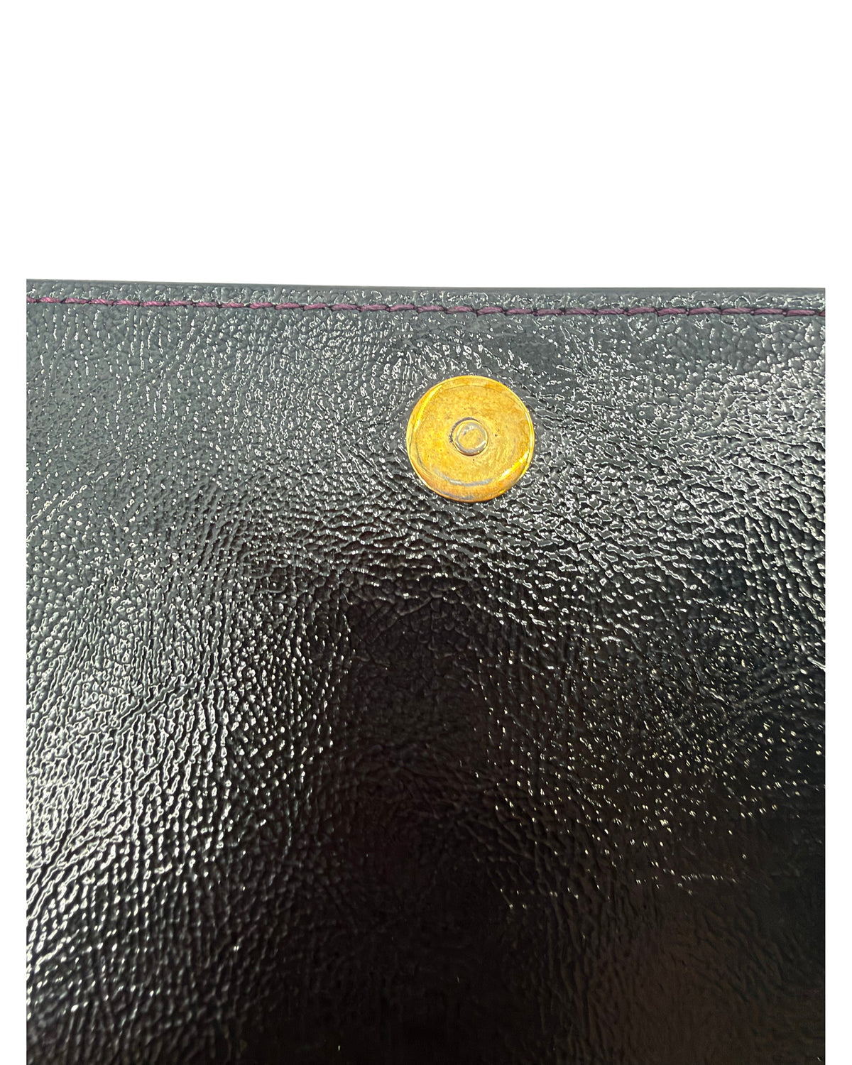 Saint Laurent Belle de Jour Black Patent Leather Flap Clutch YSL Logo