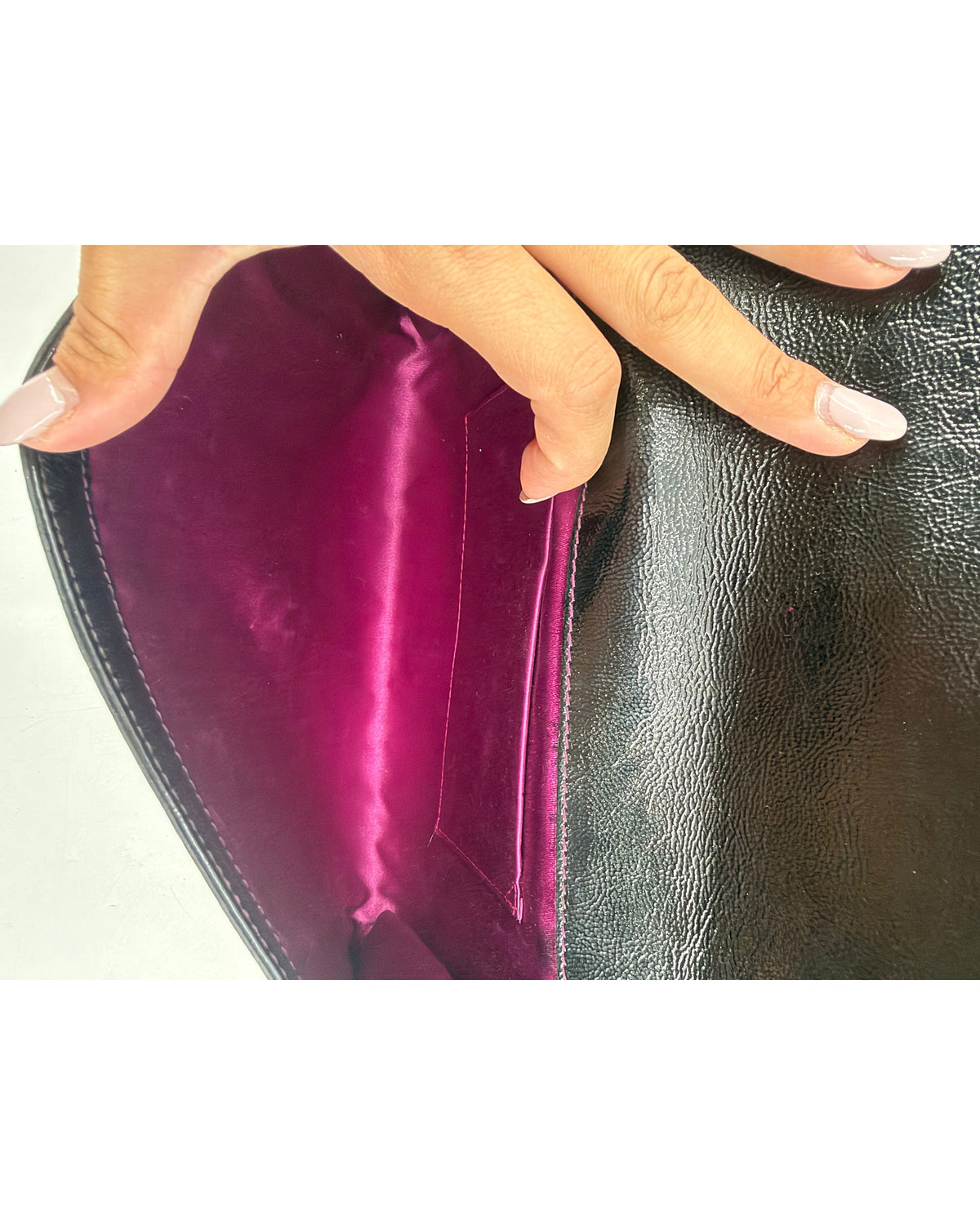 Saint Laurent Belle de Jour Black Patent Leather Flap Clutch YSL Logo