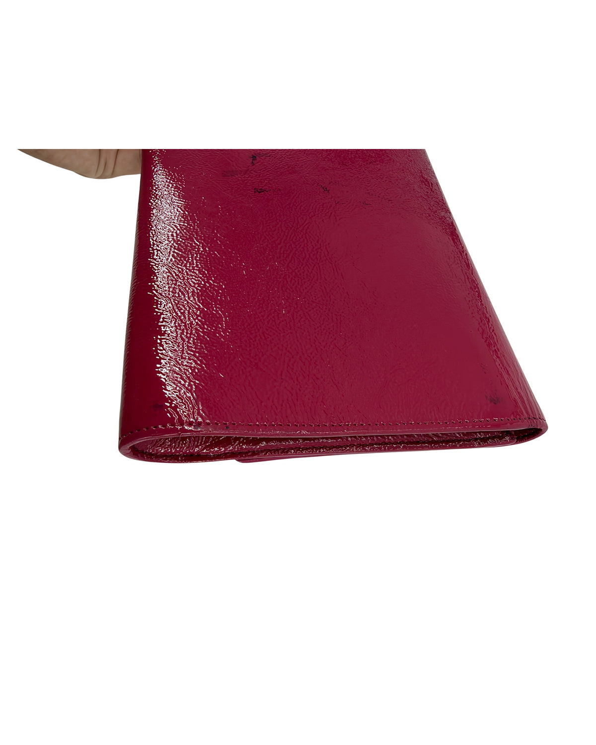 Saint Laurent Belle de Jour Fuchsia Patent Leather Flap Clutch LegitApp Tag