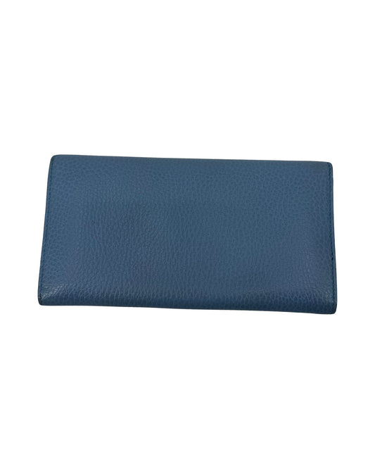 Gucci Interlocking G Light Blue Leather Continental Flap Wallet