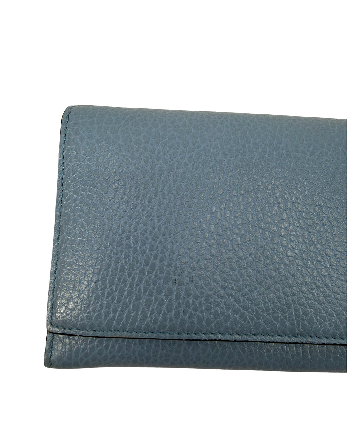 Gucci Interlocking G Light Blue Leather Continental Flap Wallet