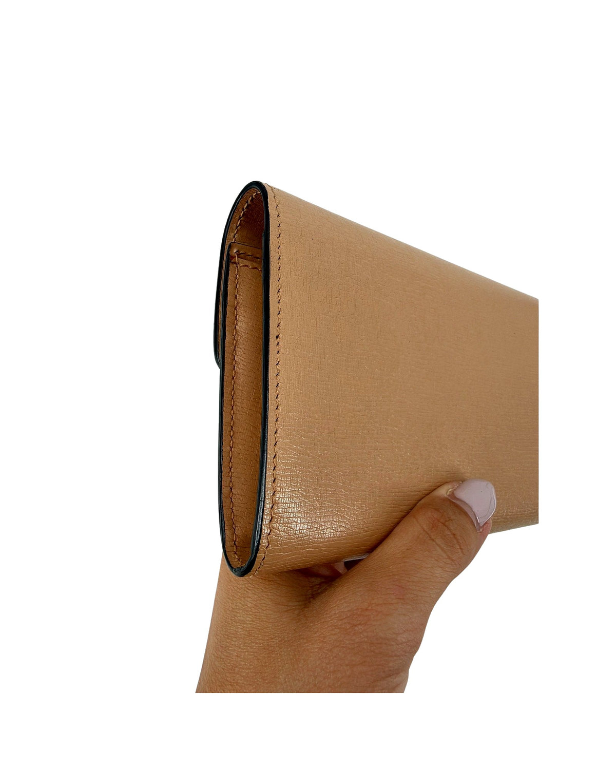 Gucci Interlocking G Continental Long Wallet Tan Beige Leather Gold GG 369663
