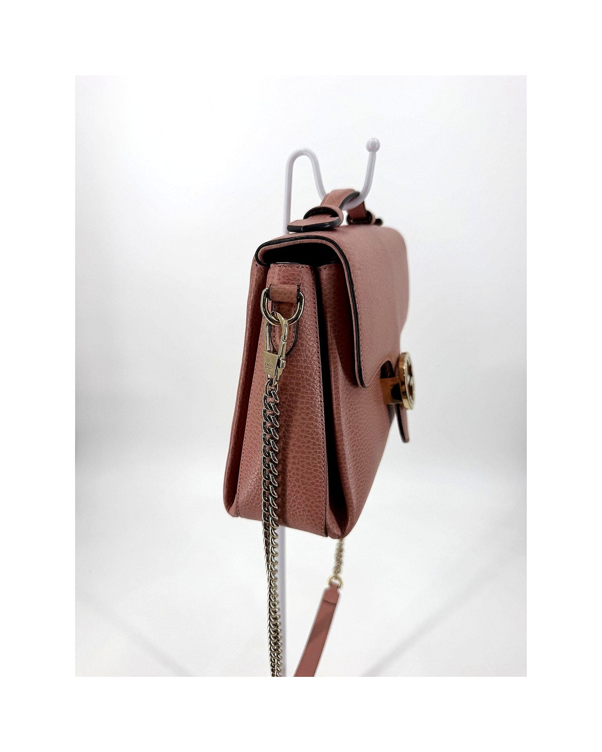 Gucci Interlocking G Small Top Handle Bag Dusty Pink Leather Crossbody 510302