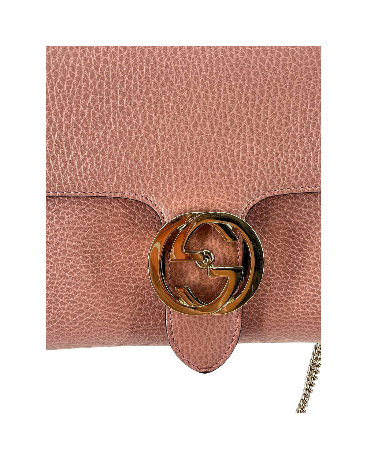 Gucci Interlocking G Small Top Handle Bag Dusty Pink Leather Crossbody 510302
