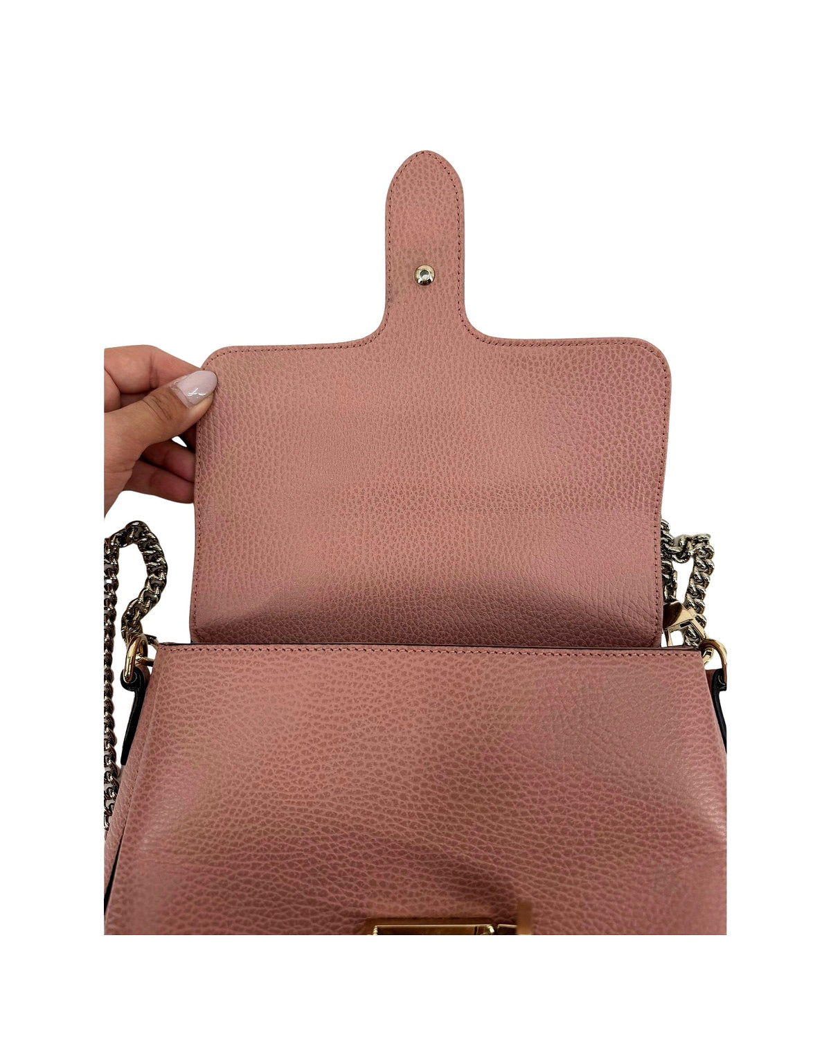 Gucci Interlocking G Small Top Handle Bag Dusty Pink Leather Crossbody 510302