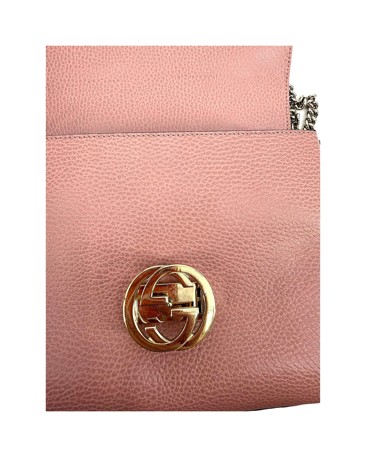 Gucci Interlocking G Small Top Handle Bag Dusty Pink Leather Crossbody 510302