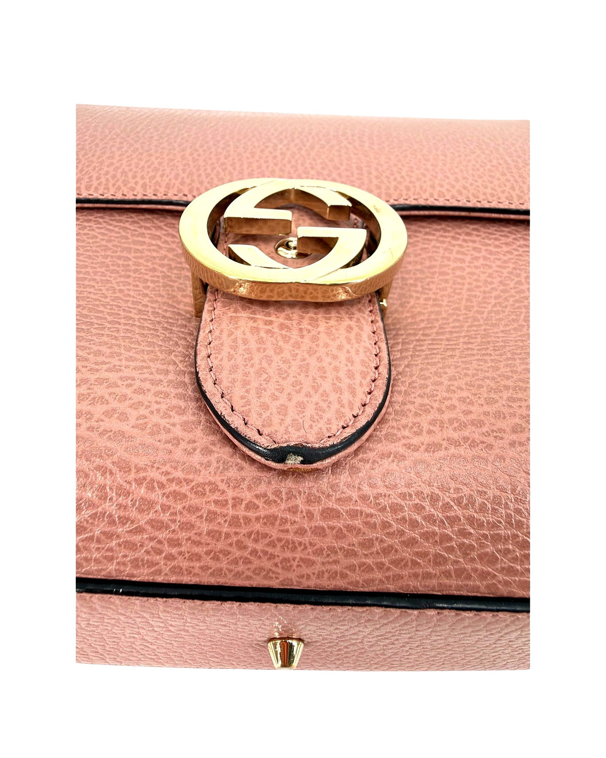Gucci Interlocking G Small Top Handle Bag Dusty Pink Leather Crossbody 510302