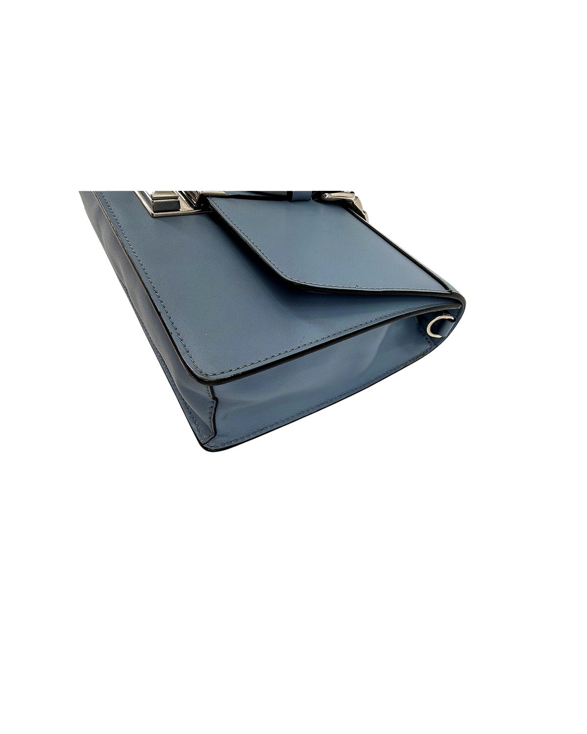 Prada Elektra Studded Leather Shoulder Bag Light Blue Saffiano Crossbody w Strap
