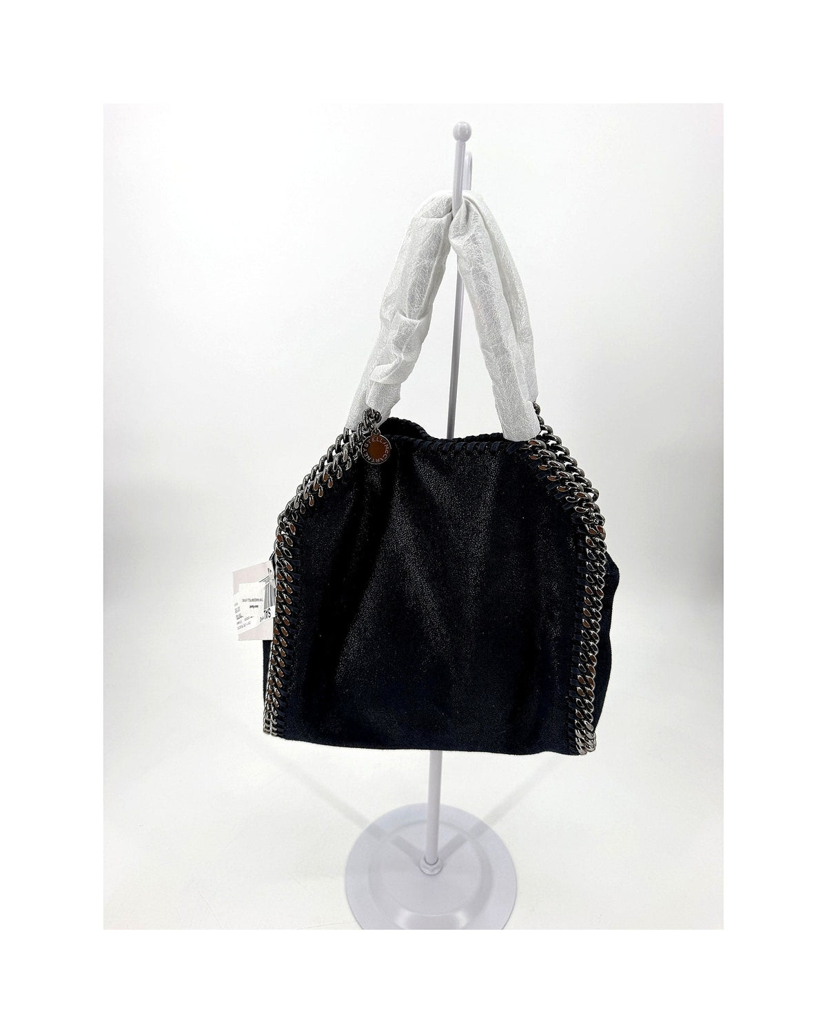 Stella McCartney Falabella Mini Tote Midnight Navy Shaggy Deer Silver Chain NWT