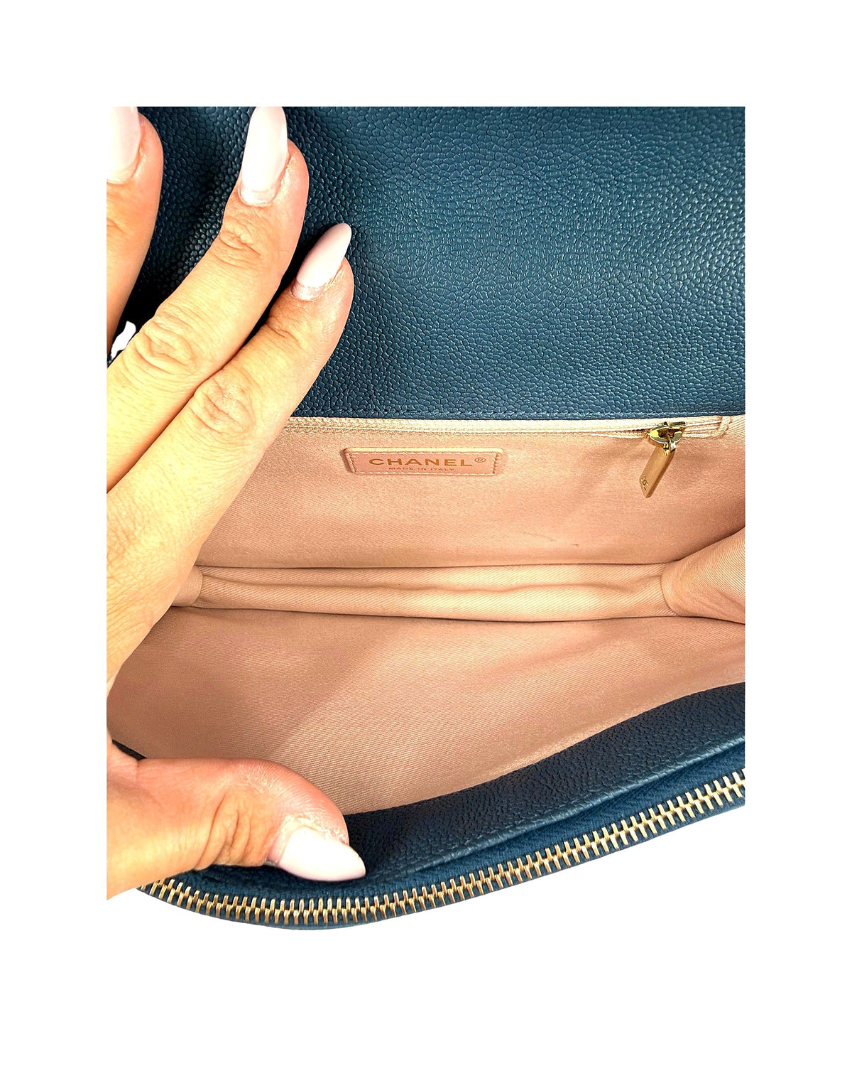 Chanel Paris-Cuba Thread Around Flap Bag Blue Caviar Chain Shoulder Bag Gold