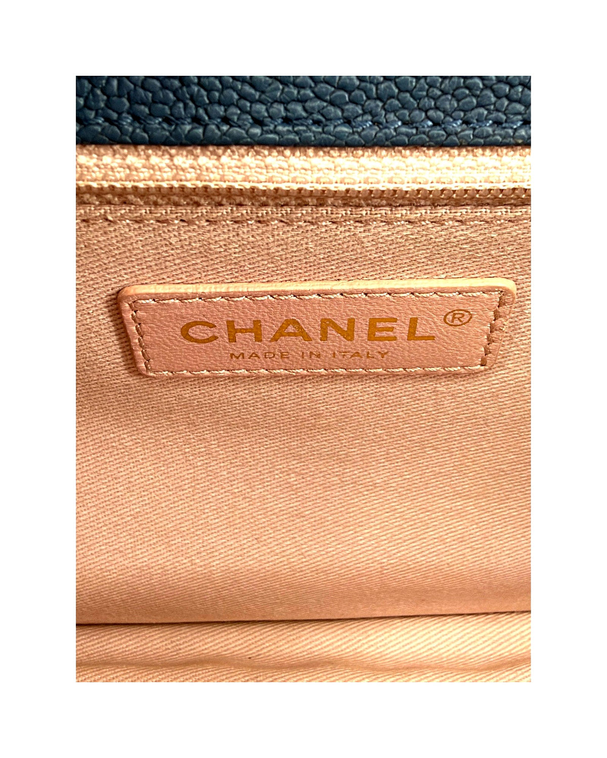 Chanel Paris-Cuba Thread Around Flap Bag Blue Caviar Chain Shoulder Bag Gold