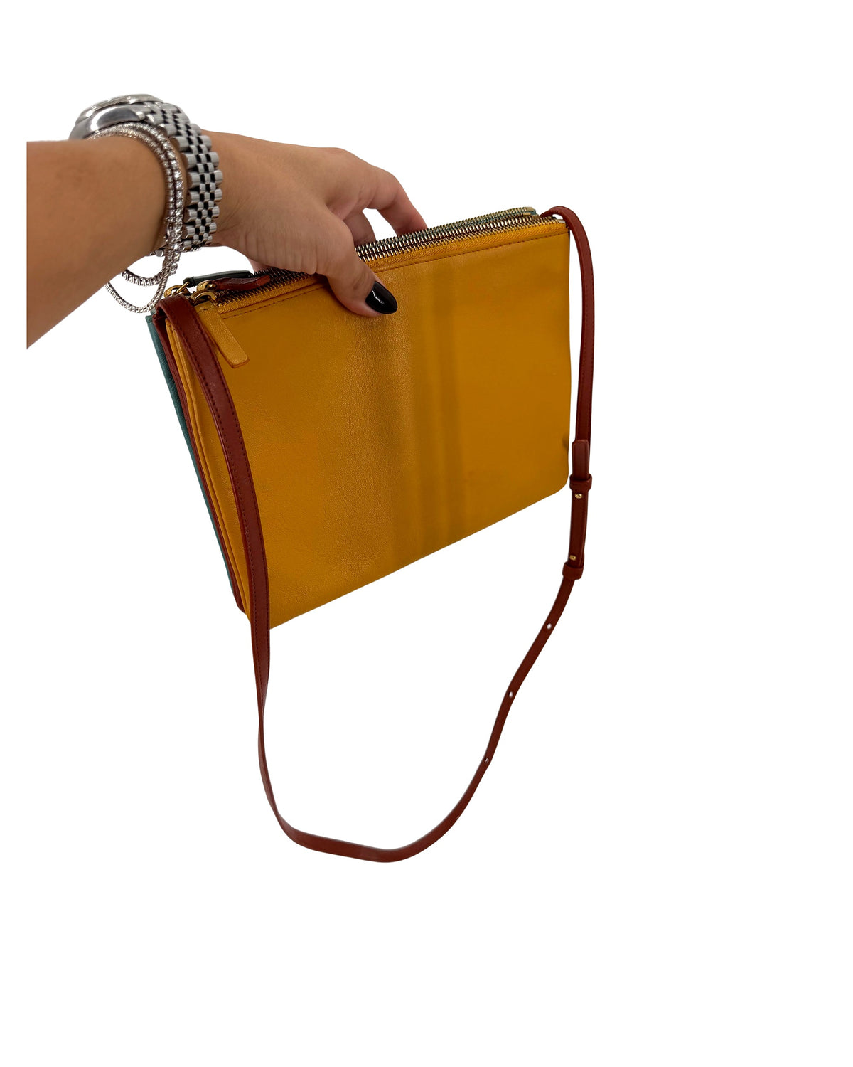 Celine Trio Bag Multicolor Teal Mustard Terracotta