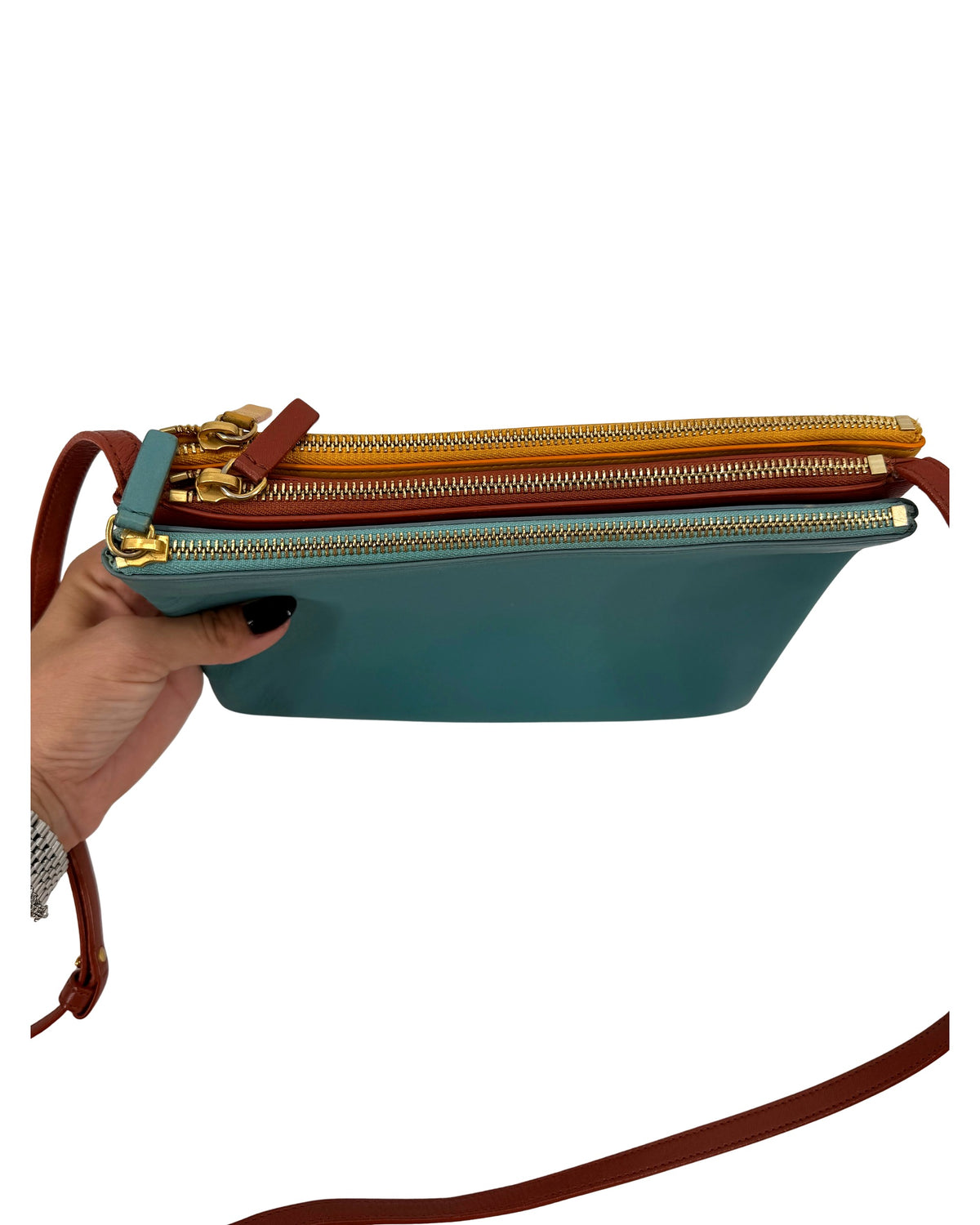 Celine Trio Bag Multicolor Teal Mustard Terracotta