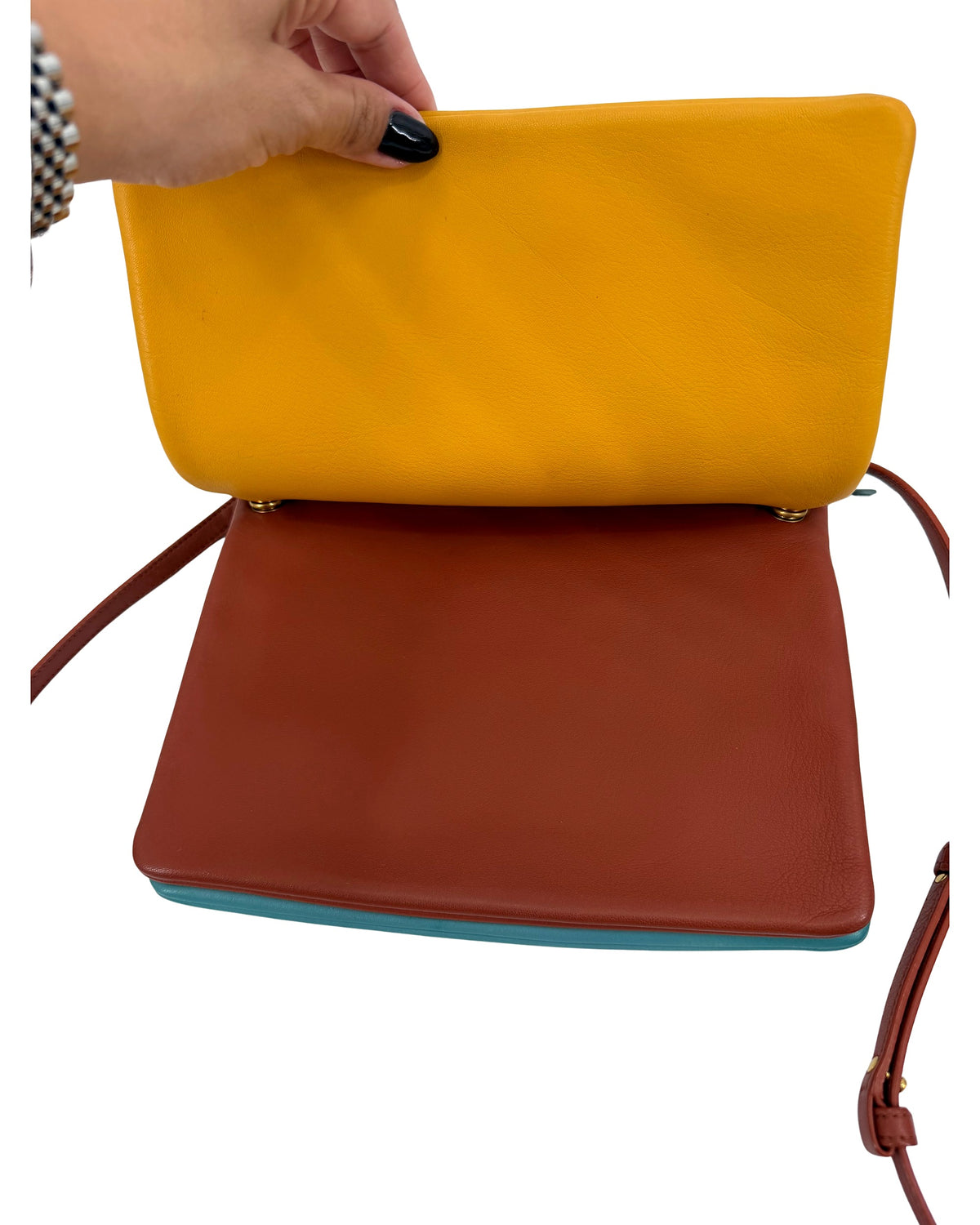 Celine Trio Bag Multicolor Teal Mustard Terracotta