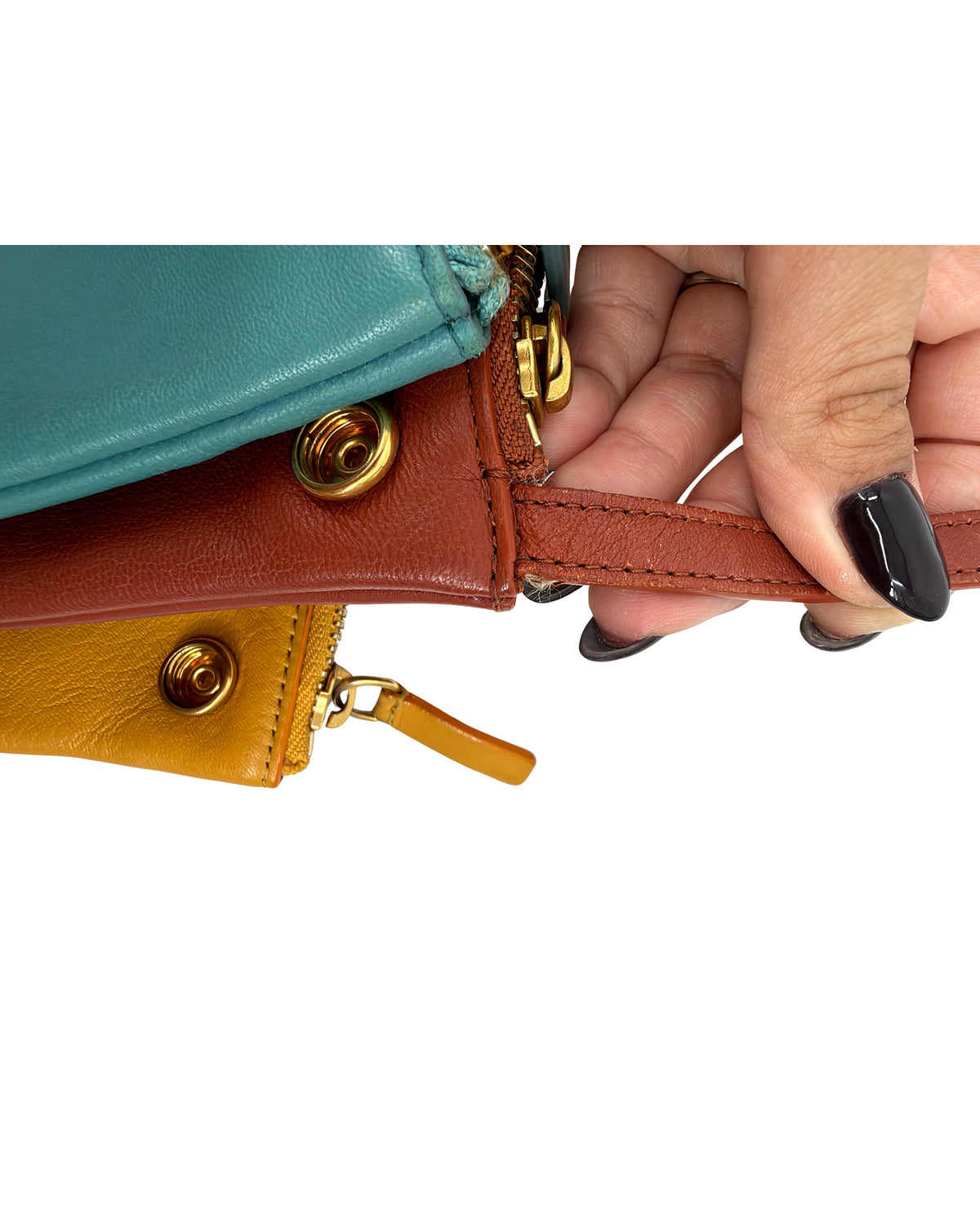 Celine Trio Bag Multicolor Teal Mustard Terracotta